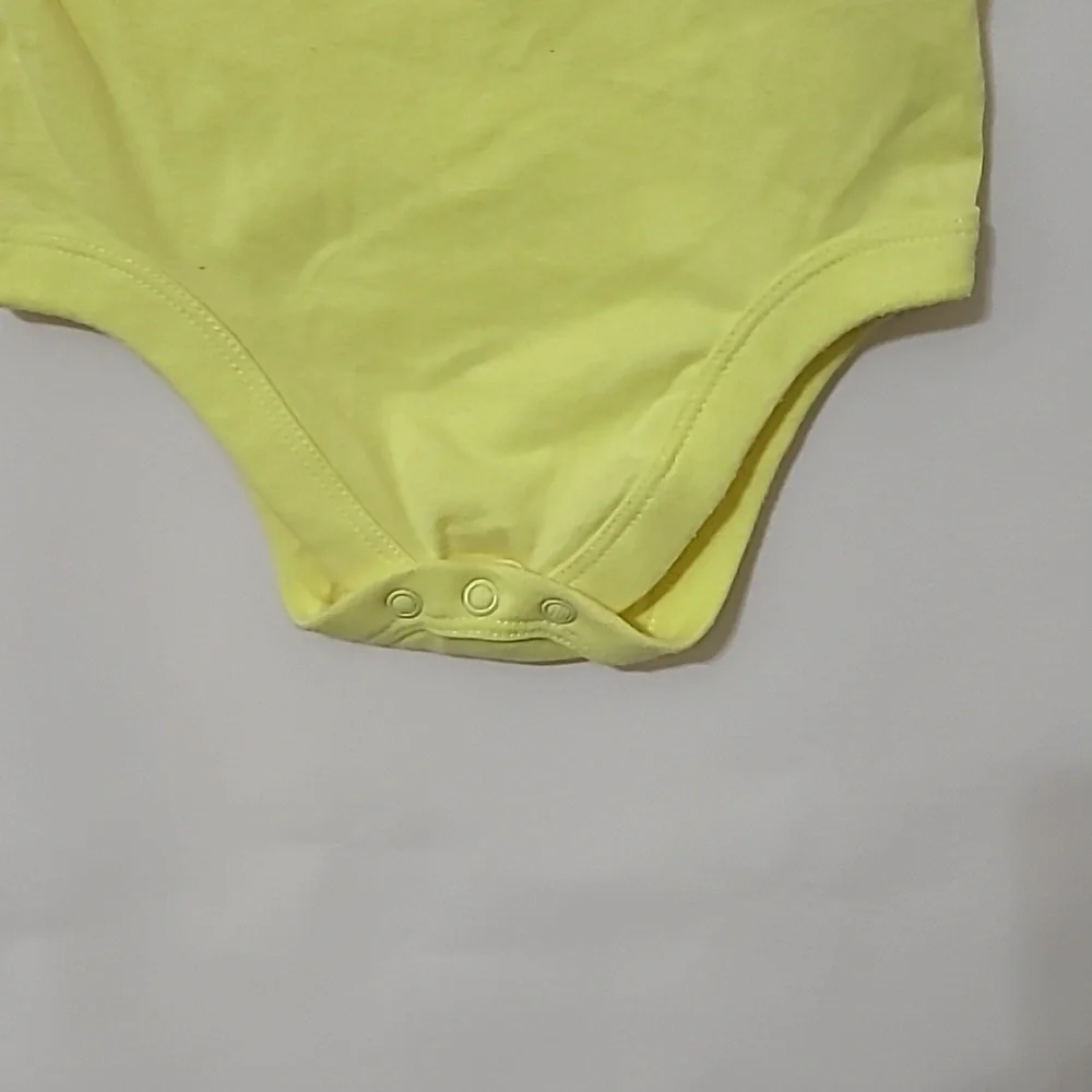 GARANIMALS Bright Yellow Sleeveless Baby Bottom Snap Bodysuit - Size: 6-9 Months